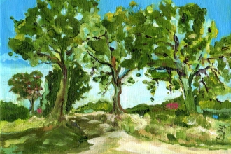 Feldweg 4 Dänemark, Öl auf Malkarton , 13 x 18 cm, 2024