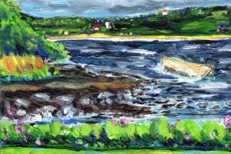 Kleines Boot, Öl auf Malkarton, 13 x 18 cm, 2020