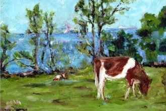 Jungtiere, Öl auf Sperrholz, 13 x 18, 2021