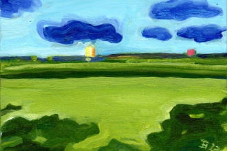 Landschaft 1, Öl auf Malkarton, 13 x 18 cm, 2023