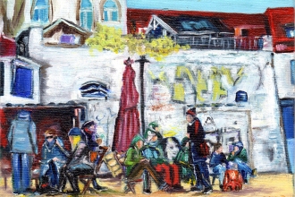 Strandperle,  Öl auf Malkarton,  13 x 18 cm,  2019