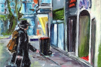 Große Freiheit No.7, Öl auf Malkarton , 13 x 18 cm, 2020