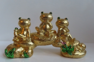 Gartenfreunde 2025, Keramik, Metallblatt vergoldet, H 10 , B 19 cm