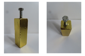 Sechskantschraube mit Schaft 2026, drehbare Schraube, Gewinde im Bauklotz, Imitation farbiges Blattgold