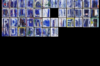 Stückwerk, 32 von 72 Bilder, 15 x 30 cm , Michtechnik auf Spannplatte. In Bearbeitung